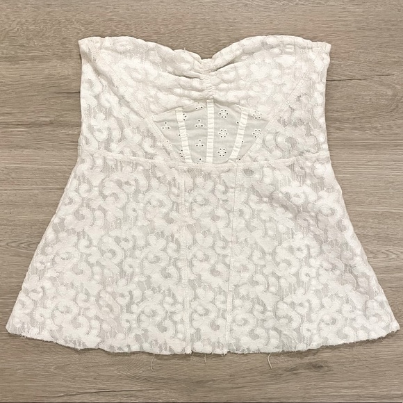 Free People Tops - Free People Gauze Corset Style Strapless Top- Vintage